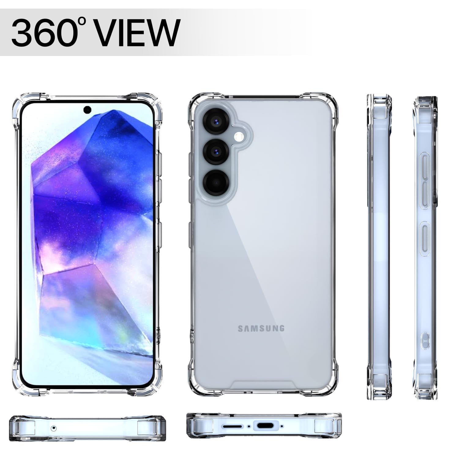 TrendyShield Samsung Galaxy A35 Back Cover | Transparent Shockproof Case | 360° Bumper Protection | Raised Camera Guard (Clear) view 7