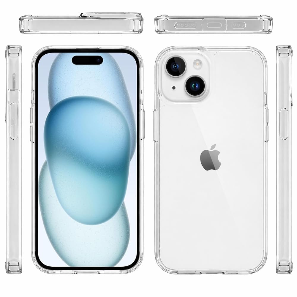 TrendyShield iPhone 15 Back Cover | Transparent Shockproof Case | 360° Bumper Protection | Raised Camera Guard (Clear) view 7
