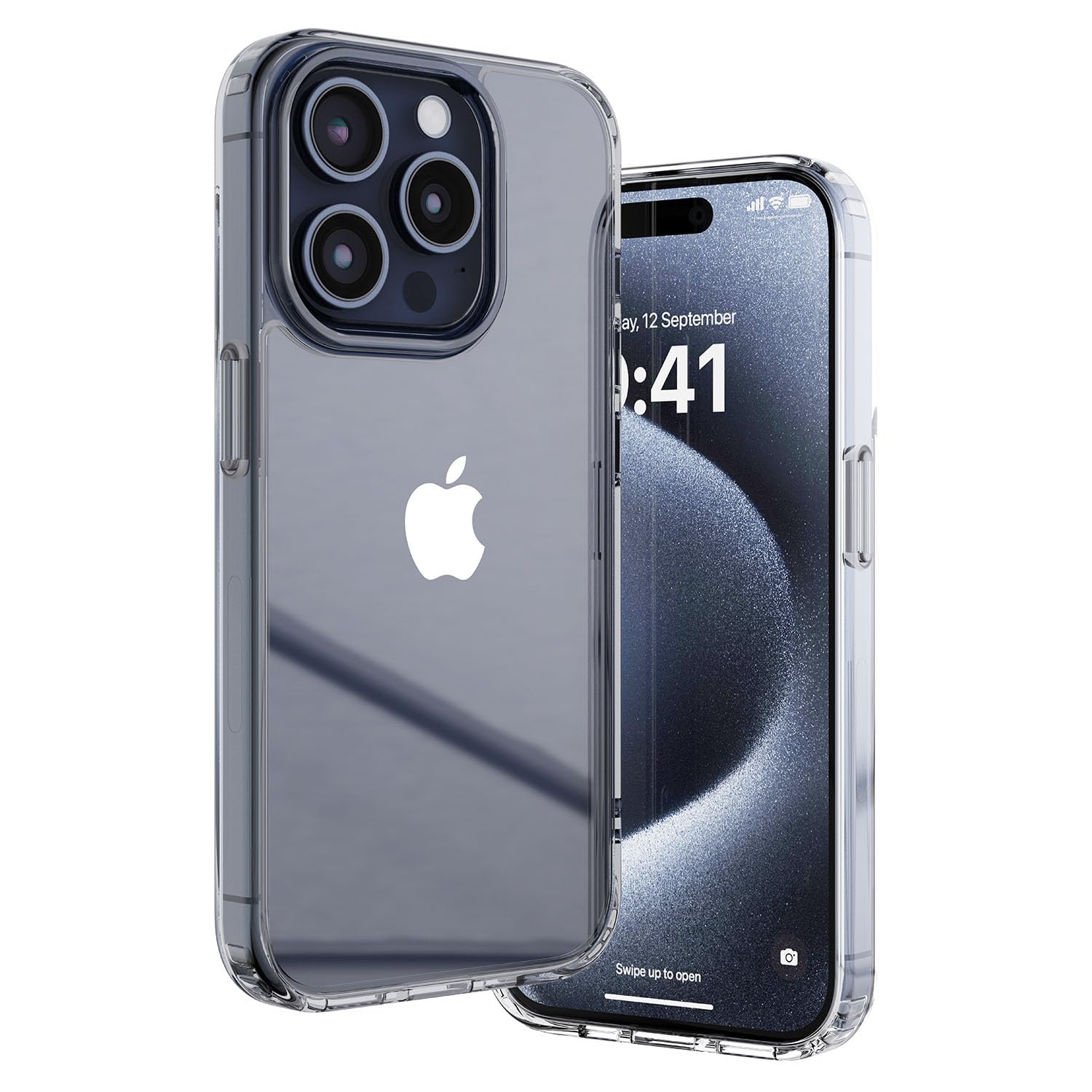 TrendyShield iPhone 15 Pro Max Back Cover | Transparent Shockproof Case | 360° Bumper Protection | Raised Camera Guard (Clear) view 2