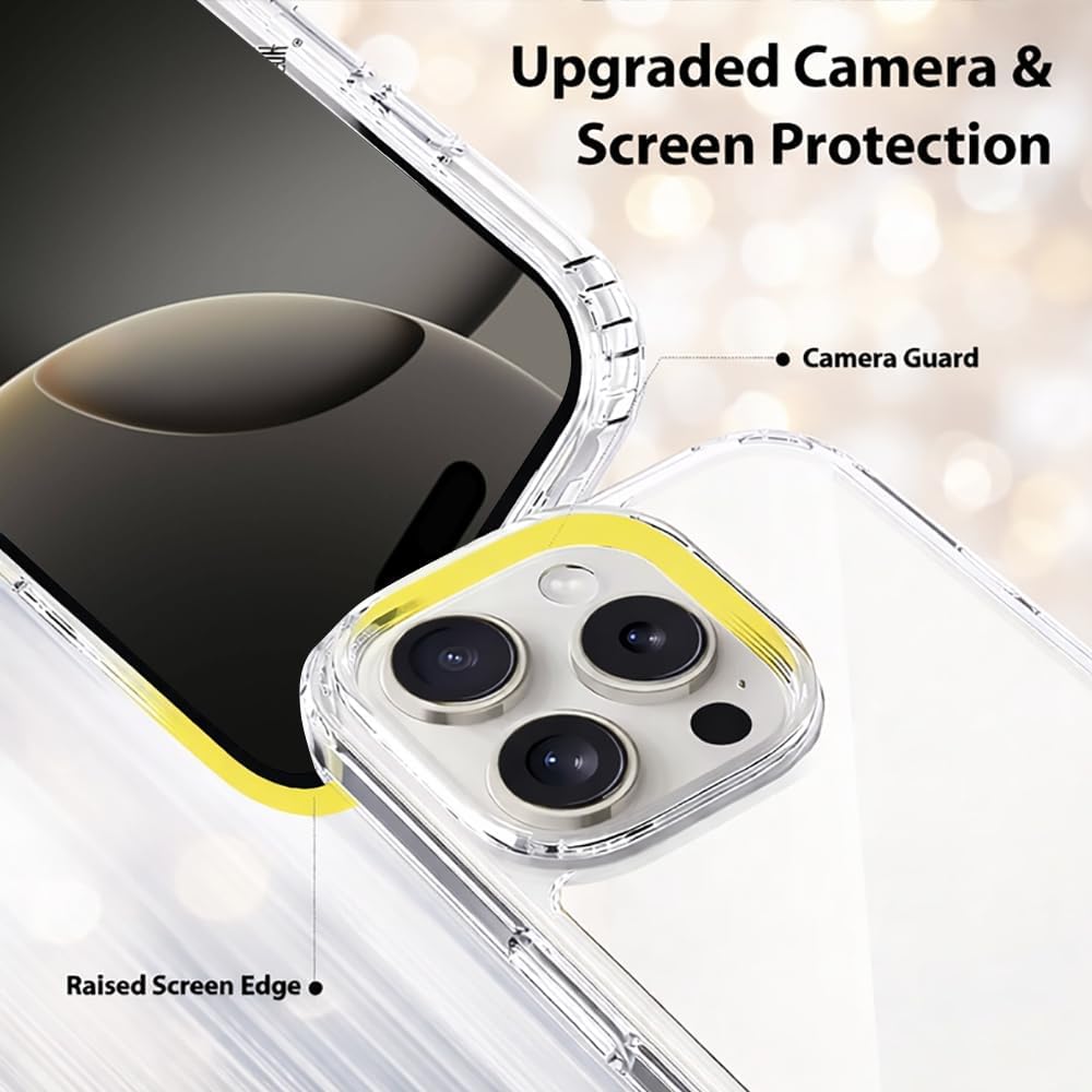 TrendyShield iPhone 16 Pro Back Cover | Transparent Shockproof Case | 360° Bumper Protection | Raised Camera Guard (Clear) view 5