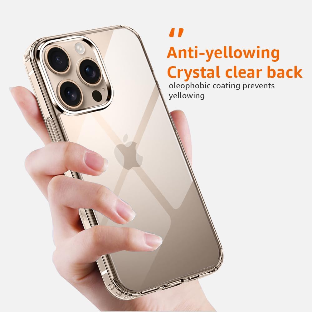 TrendyShield iPhone 16 Pro Max Back Cover | Transparent Shockproof Case | 360° Bumper Protection | Raised Camera Guard (Clear) view 7