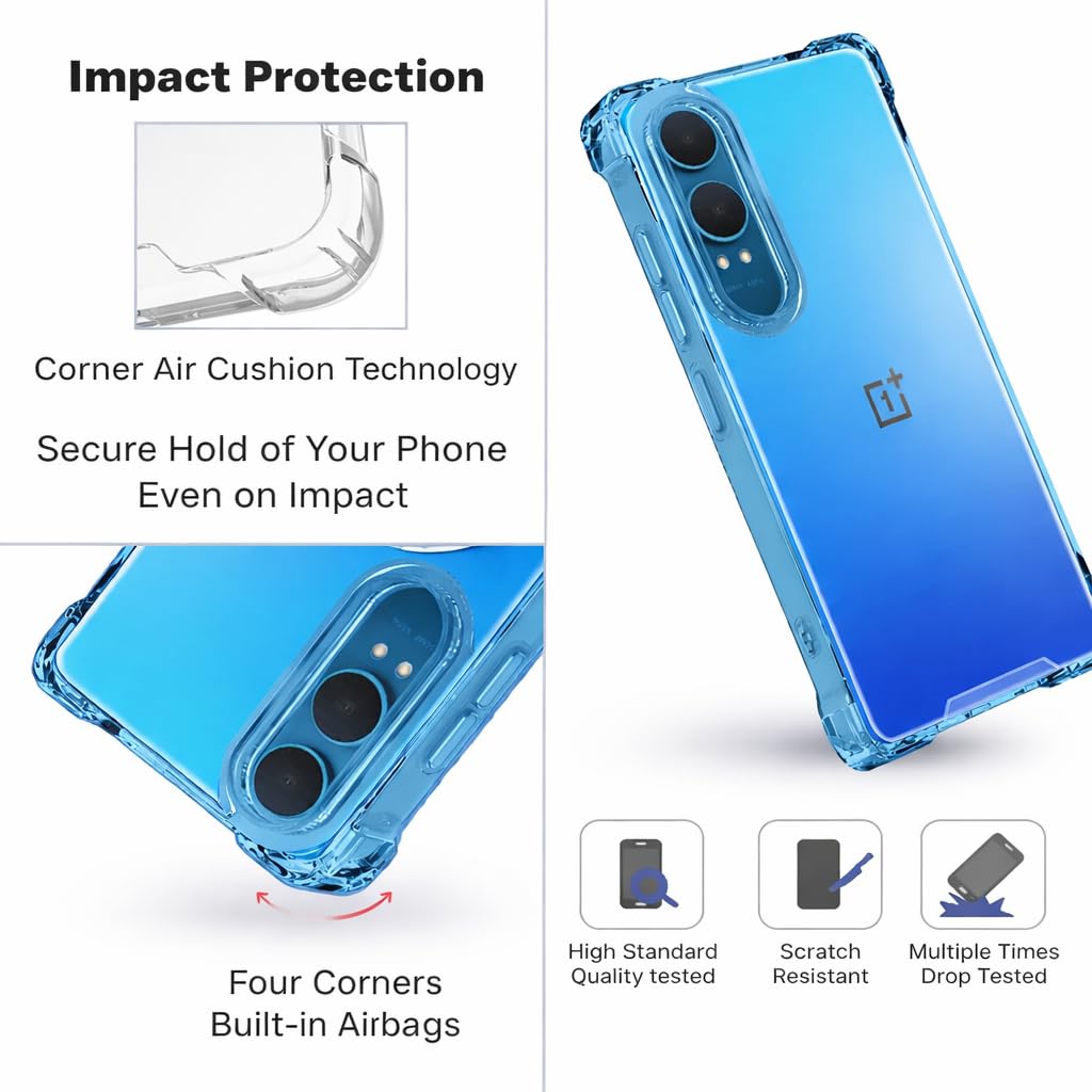TrendyShield OnePlus Nord CE4 Lite Back Cover | Transparent Shockproof Case | 360° Bumper Protection | Raised Camera Guard (Clear) view 5