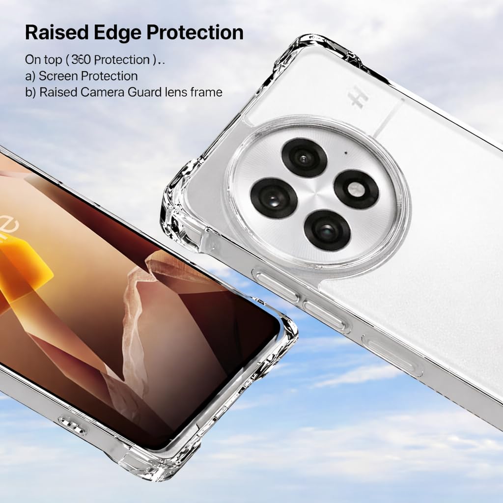 TrendyShield OnePlus 13 5G Back Cover | Transparent Shockproof Case | 360° Bumper Protection | Raised Camera Guard (Clear) view 4