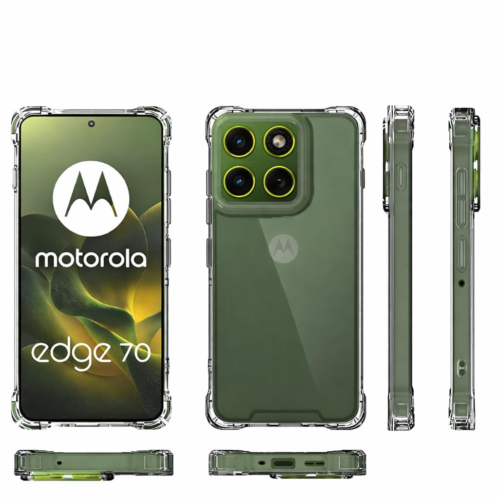 TrendyShield Motorola Edge 70 Back Cover | Transparent Shockproof Case | 360° Bumper Protection | Raised Camera Guard (Clear) view 7