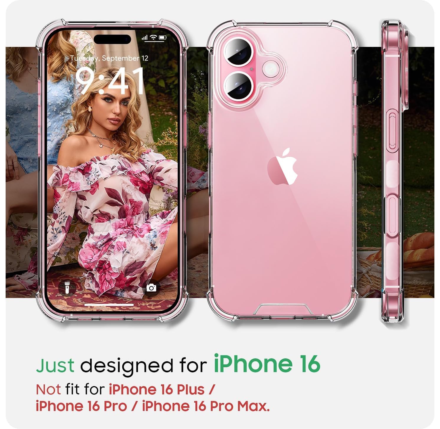 TrendyShield iPhone 16 Back Cover | Transparent Shockproof Case | 360° Bumper Protection | Raised Camera Guard (Clear) view 6