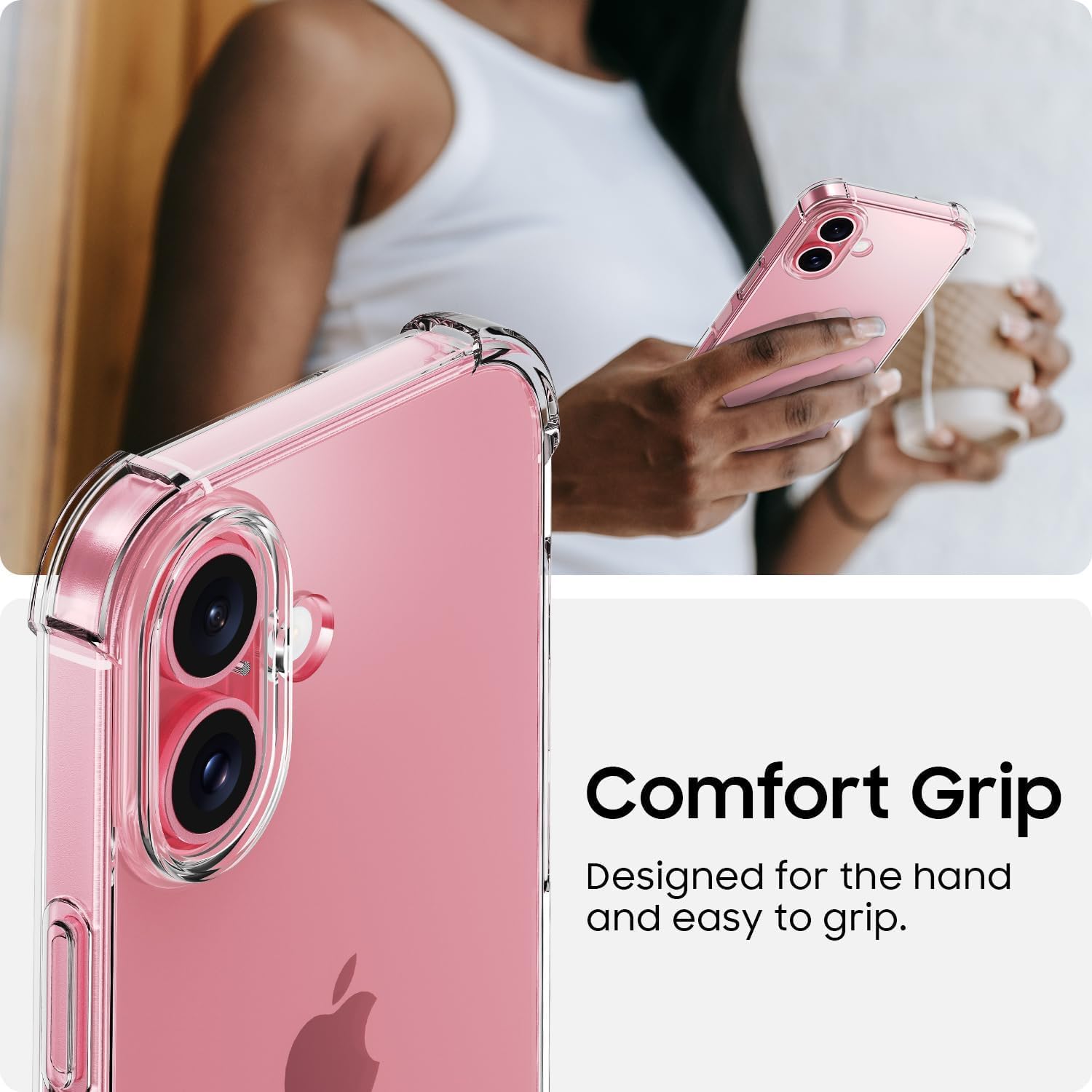 TrendyShield iPhone 16 Back Cover | Transparent Shockproof Case | 360° Bumper Protection | Raised Camera Guard (Clear) view 7