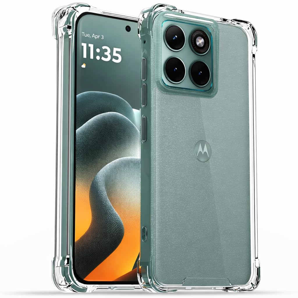 TrendyShield Motorola Edge 70 Fusion Back Cover | Transparent Shockproof Case | 360° Bumper Protection | Raised Camera Guard (Clear) view 2