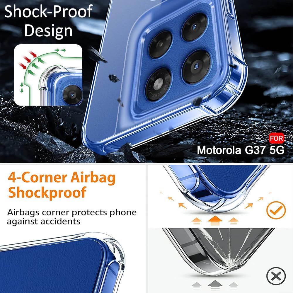 TrendyShield Motorola G37 Back Cover | Transparent Shockproof Case | 360° Bumper Protection | Raised Camera Guard (Clear) view 6