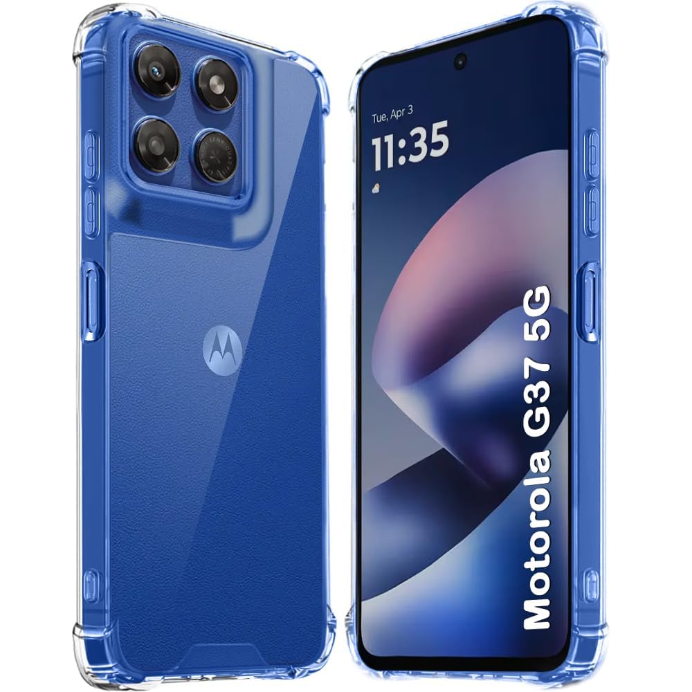 TrendyShield Motorola G37 Power Back Cover | Transparent Shockproof Case | 360° Bumper Protection | Raised Camera Guard (Clear) view 2