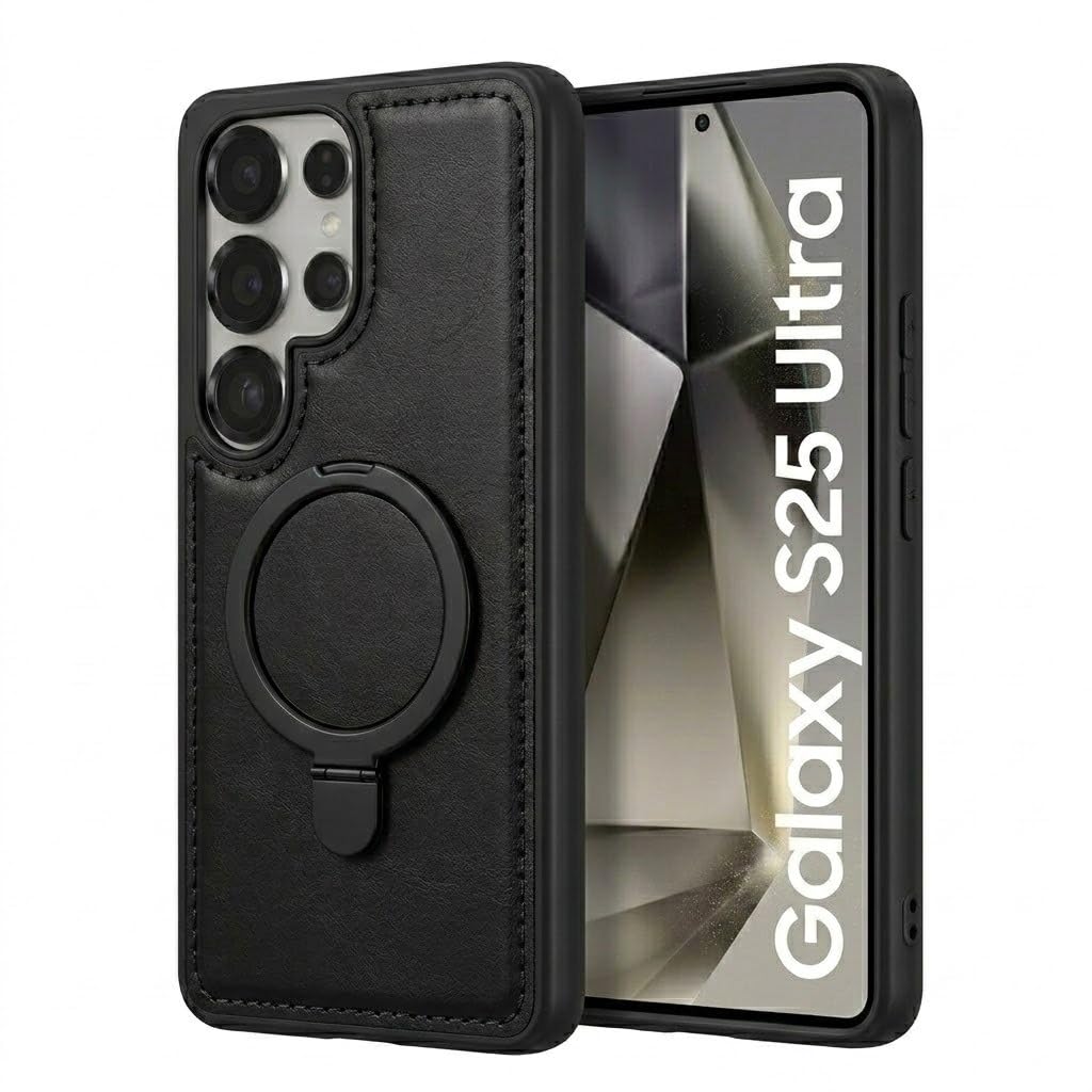 Samsung Galaxy S25 Ultra Vegan Leather MagSafe Case – Slim Shock-Absorbent Cover with Stitched Edges | TrendyShield view 2
