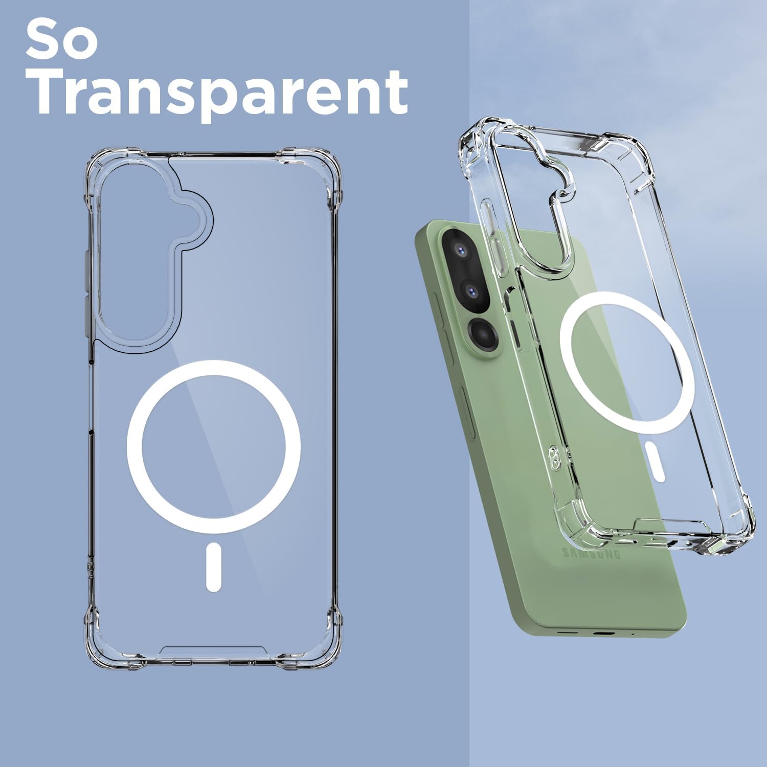 TrendyShield Samsung Galaxy M36 5G Back Cover | Transparent MagSafe Case | Shockproof 360° Bumper | Raised Camera Guard view 4