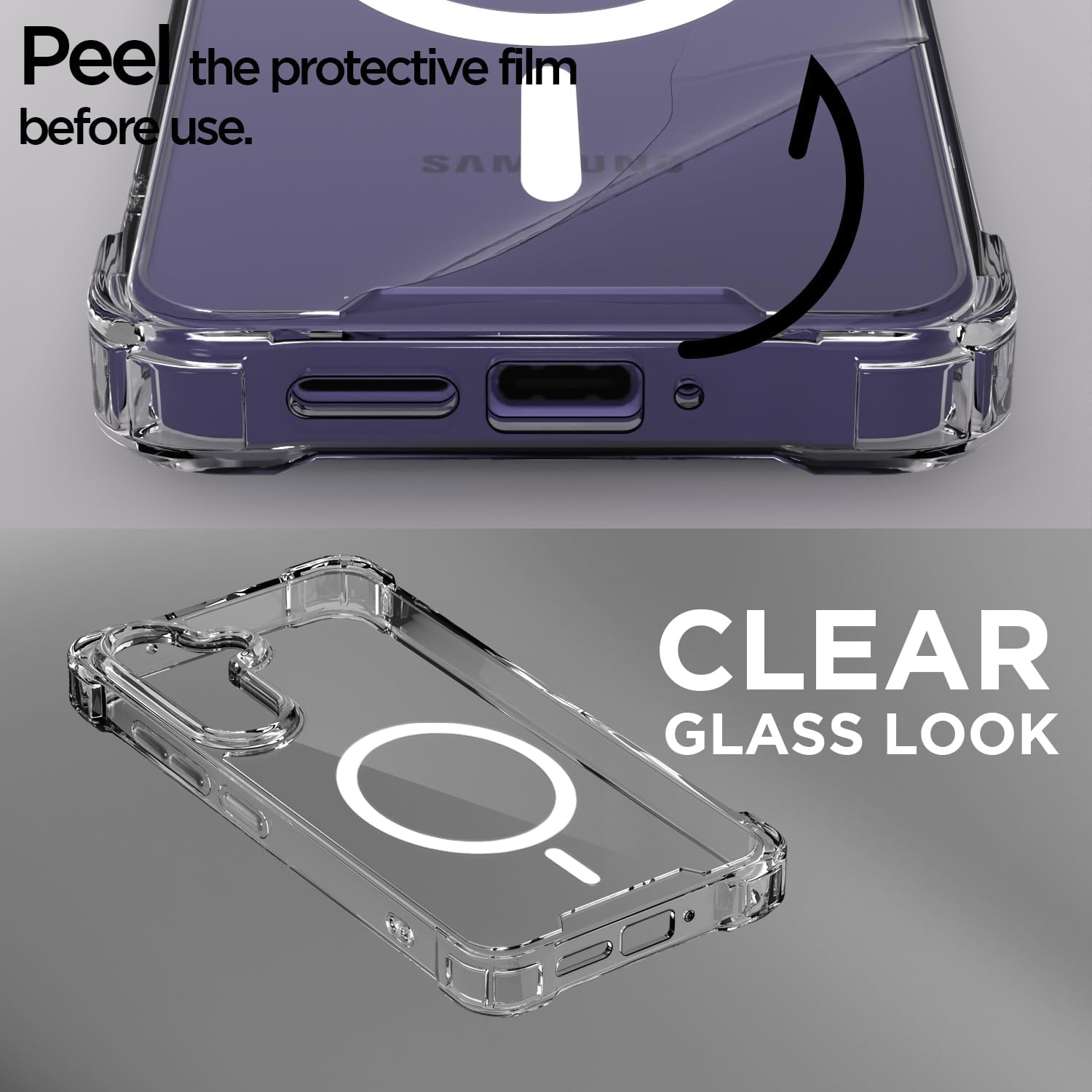 TrendyShield Samsung Galaxy S25 Back Cover | Transparent MagSafe Case | Shockproof 360° Bumper | Raised Camera Guard view 4