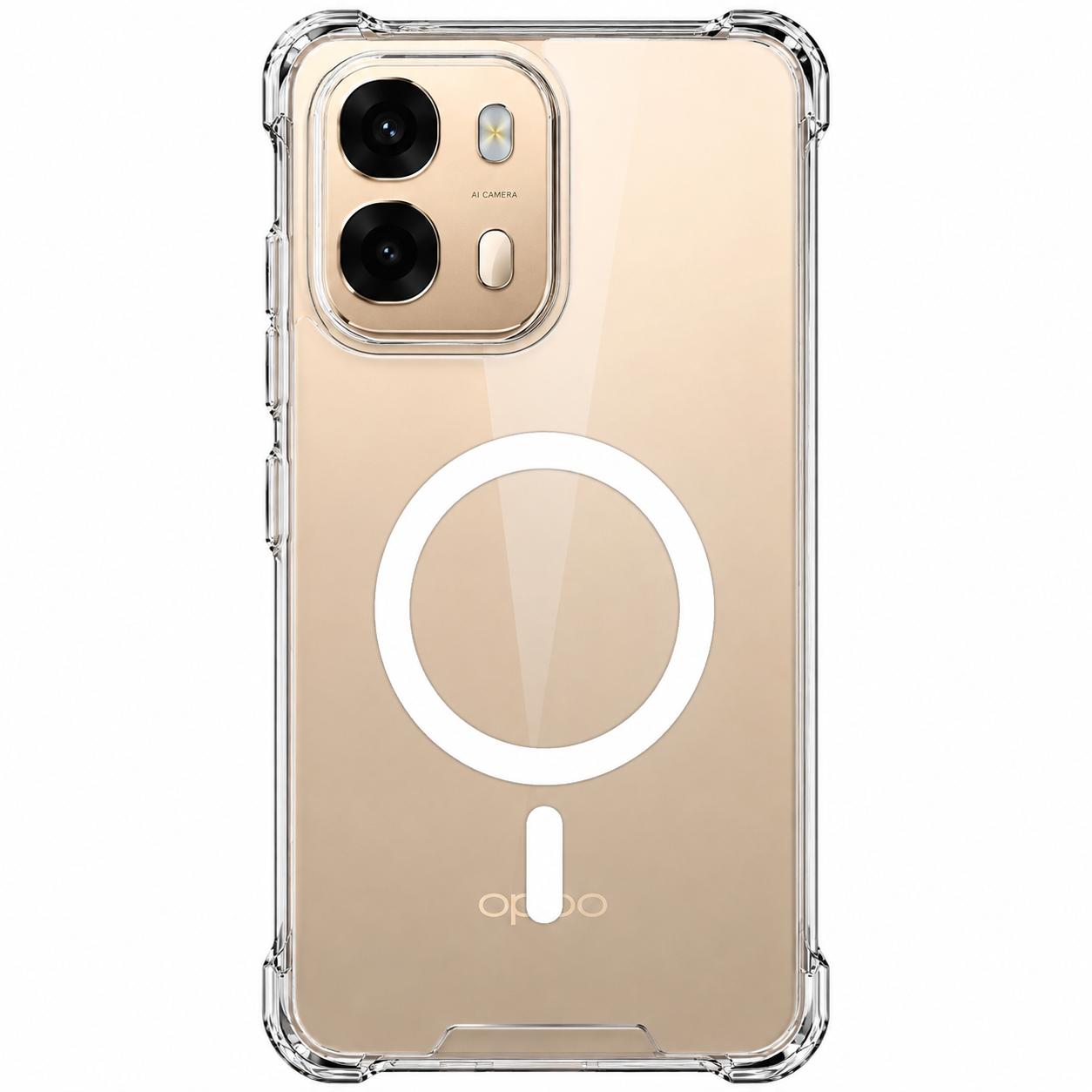 TrendyShield Oppo A6 Pro Back Cover | Transparent MagSafe Case | Shockproof 360° Bumper | Raised Camera Guard