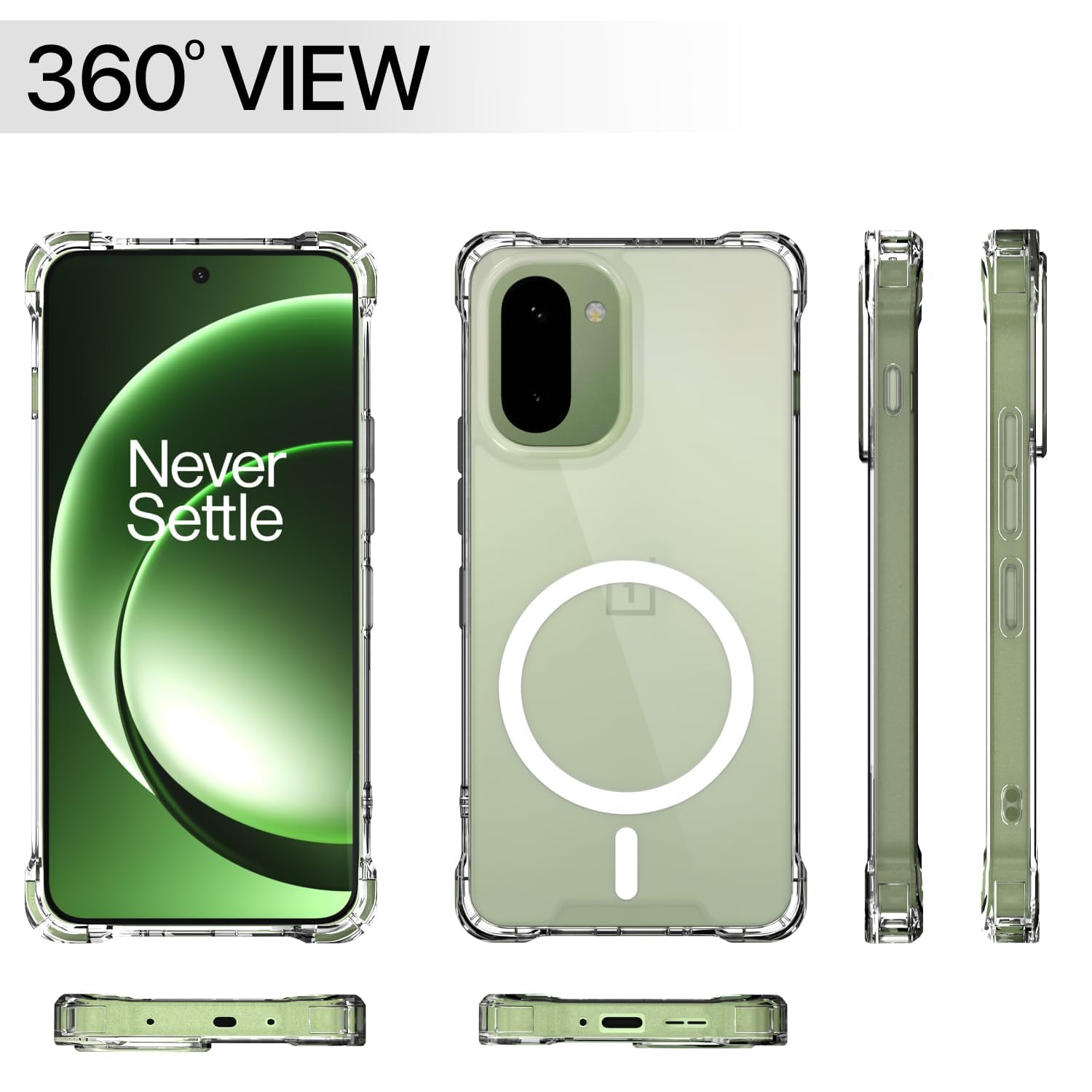 TrendyShield OnePlus 15R Back Cover | Transparent MagSafe Case | Shockproof 360° Bumper | Raised Camera Guard view 7