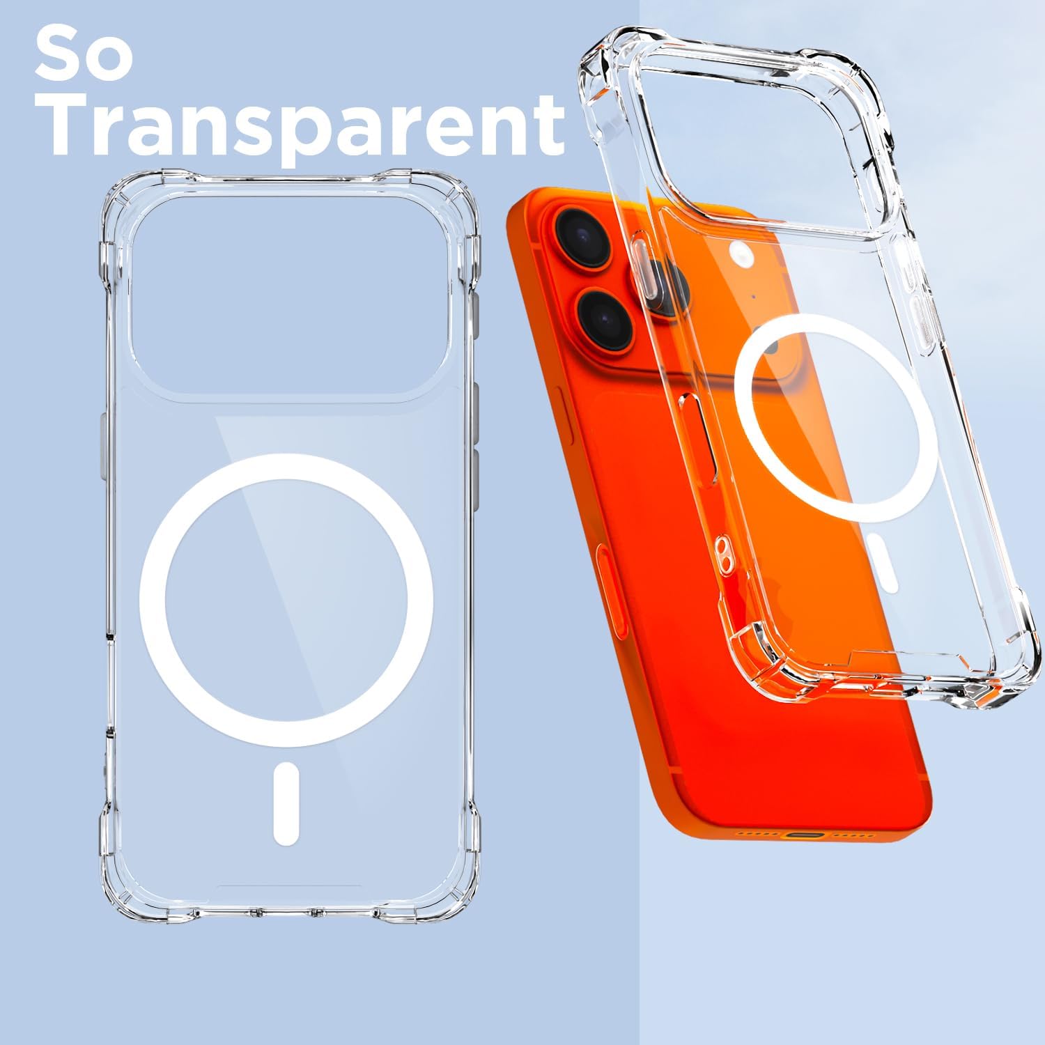 TrendyShield iPhone 17 Pro Back Cover | Transparent MagSafe Case | Shockproof 360° Bumper | Raised Camera Guard view 5