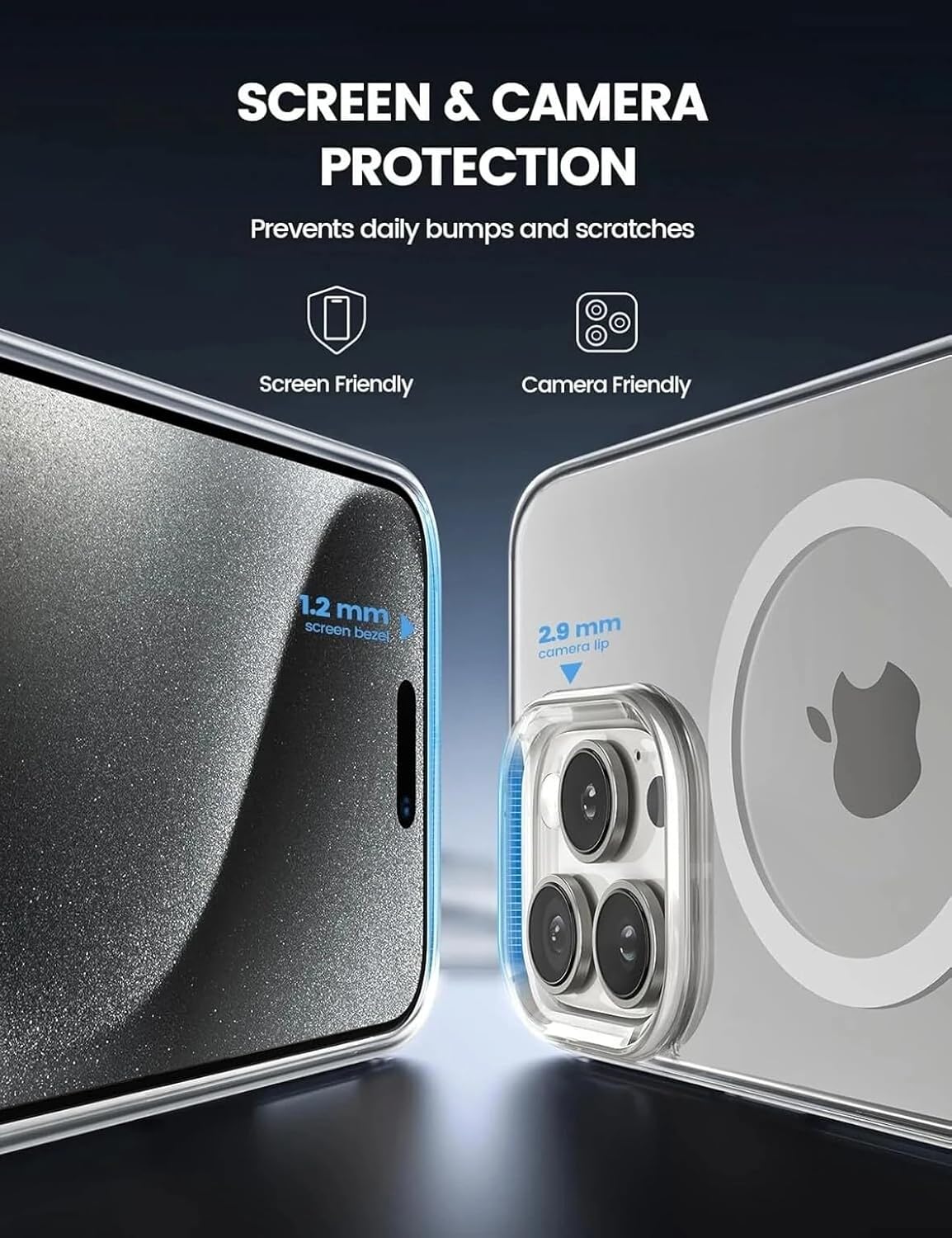 TrendyShield iPhone 16 Pro Max Back Cover | Transparent MagSafe Case | Shockproof 360° Bumper | Raised Camera Guard view 3