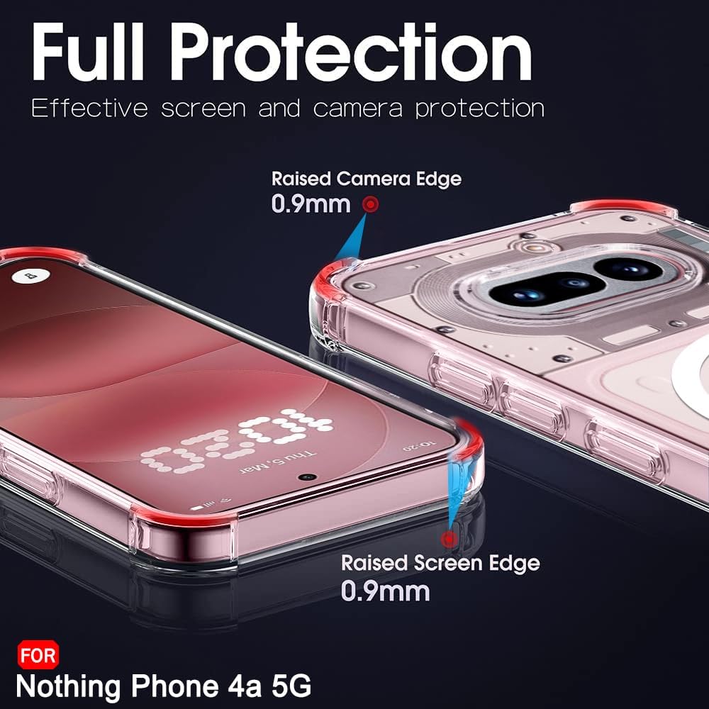 TrendyShield Nothing 4A Back Cover | Transparent MagSafe Case | Shockproof 360° Bumper | Raised Camera Guard view 4