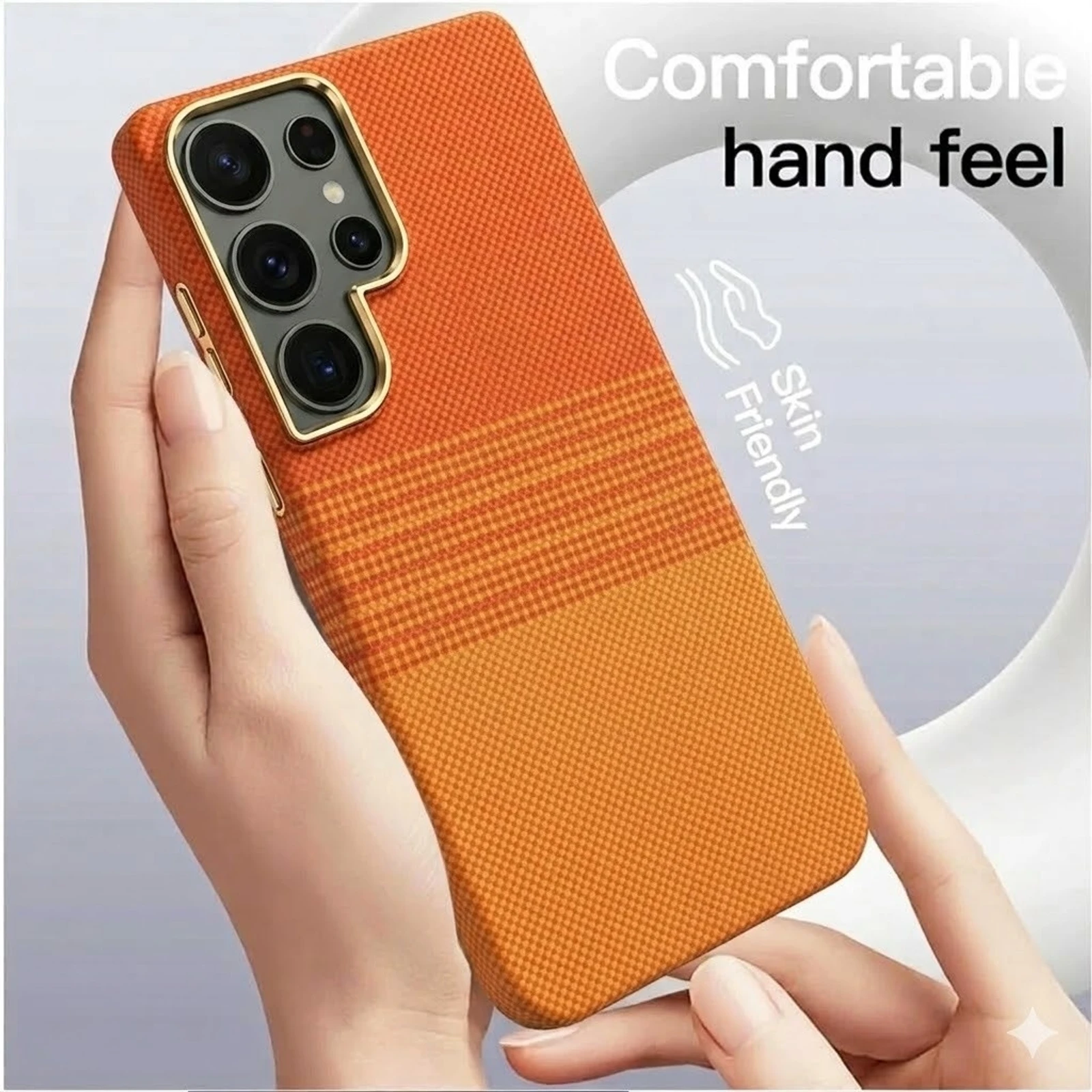 TrendyShield Samsung Galaxy S26 Ultra 5G Back Cover | Premium Printed Case | Gold Metal Ring Camera Protection | Woven Texture view 4
