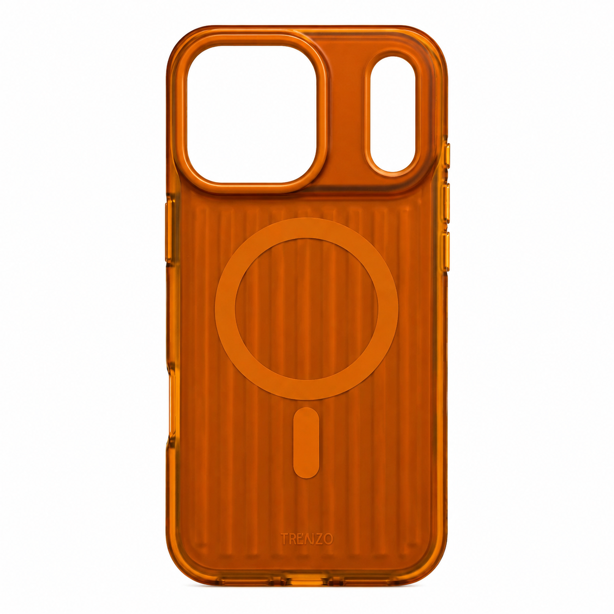 Compatible with iPhone 17 Pro Max Case, Magnetic Fluted Stripe Design Back Cover with Camera Protection, MagSafe Compatible Transparent Amber Cover for iPhone 17 Pro Max