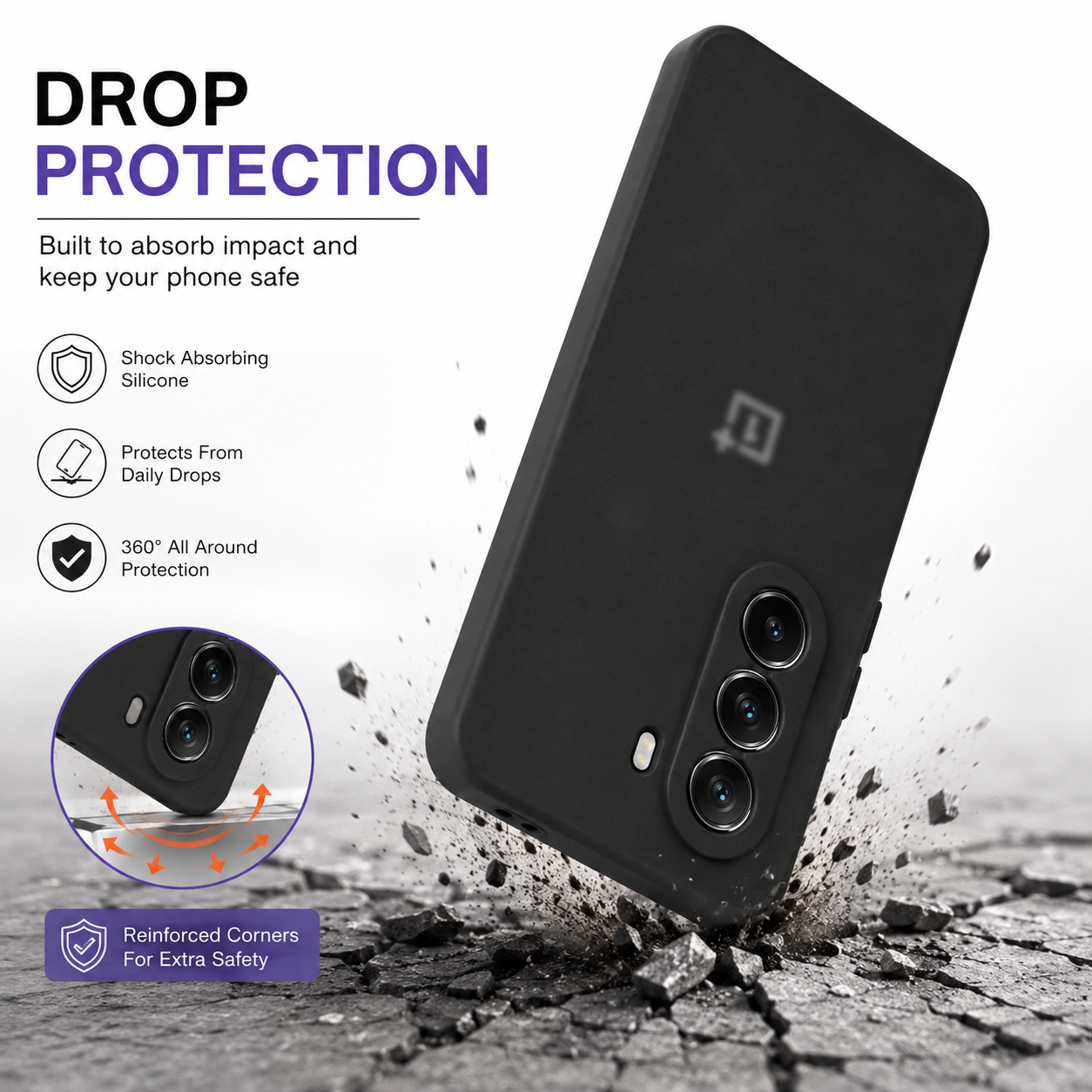 TrendyShield OnePlus Nord CE 6 Lite Silicone Back Cover | Soft-Touch Grip Case | Shock Absorption | Slim Camera Protection view 5