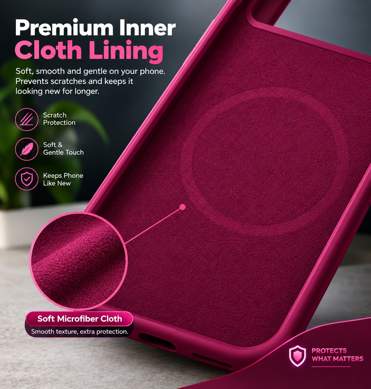 TrendyShield iPhone 18 Pro Silicone Back Cover | Cherry Red | Soft-Touch Shockproof Case with Camera Protection view 6