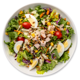 Top down image of the Turkey Cobb Salad