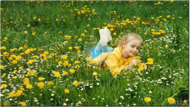 Template #1124: Lying Grass Child