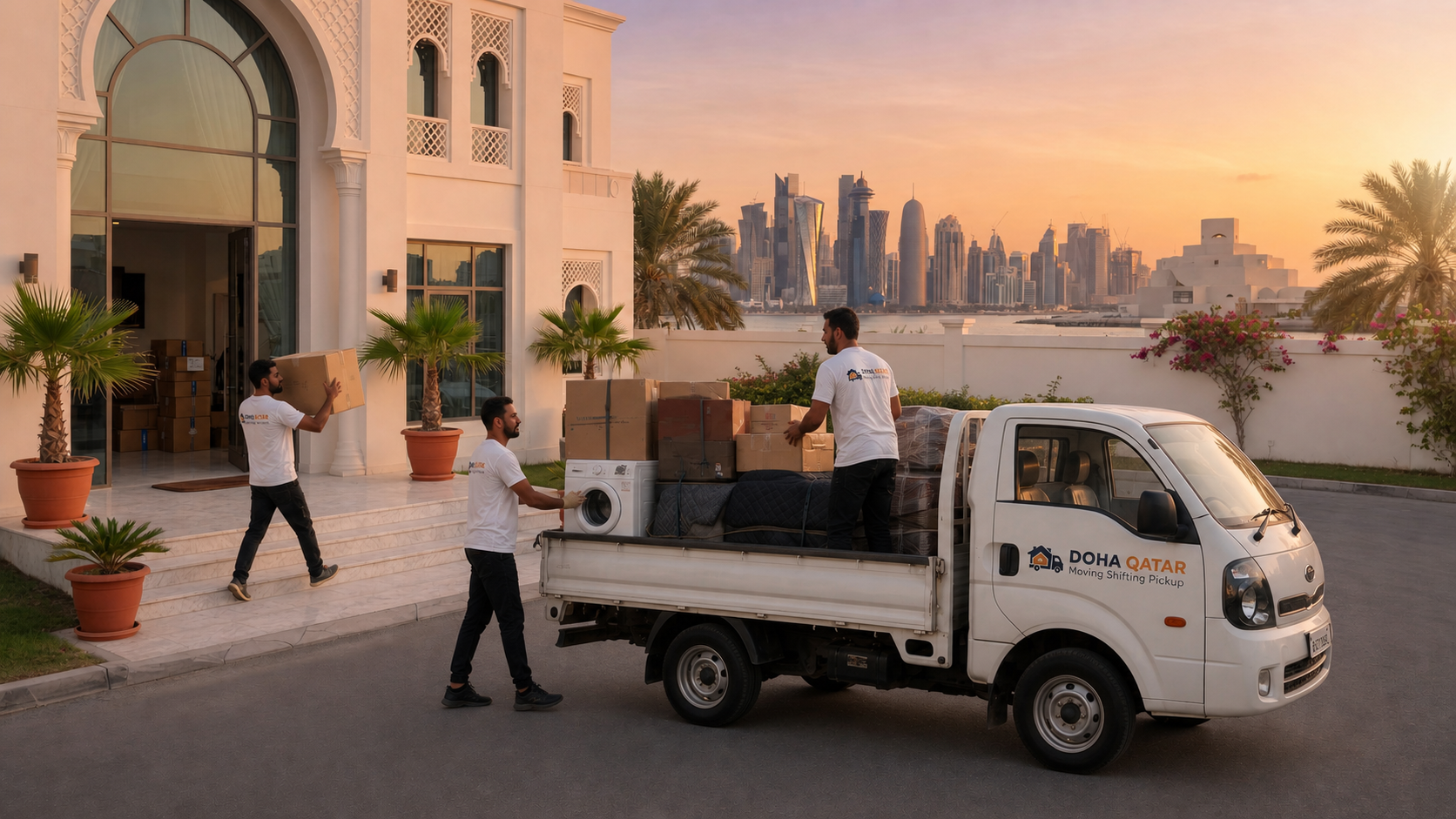 Unpacking boxes in a new home
