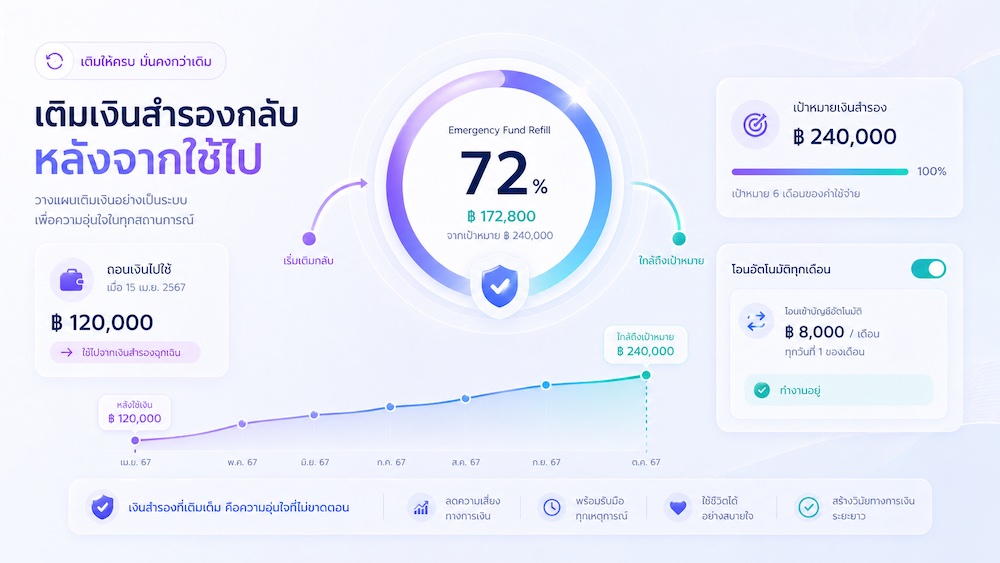 เติมเงินสำรองกลับหลังใช้