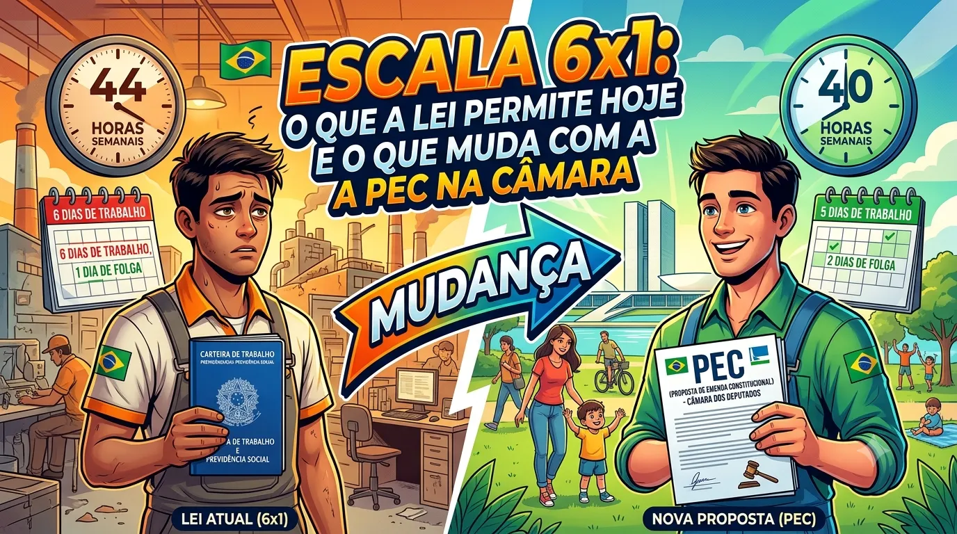 Quadro de escala de revezamento com seis dias de trabalho marcados e um de descanso
