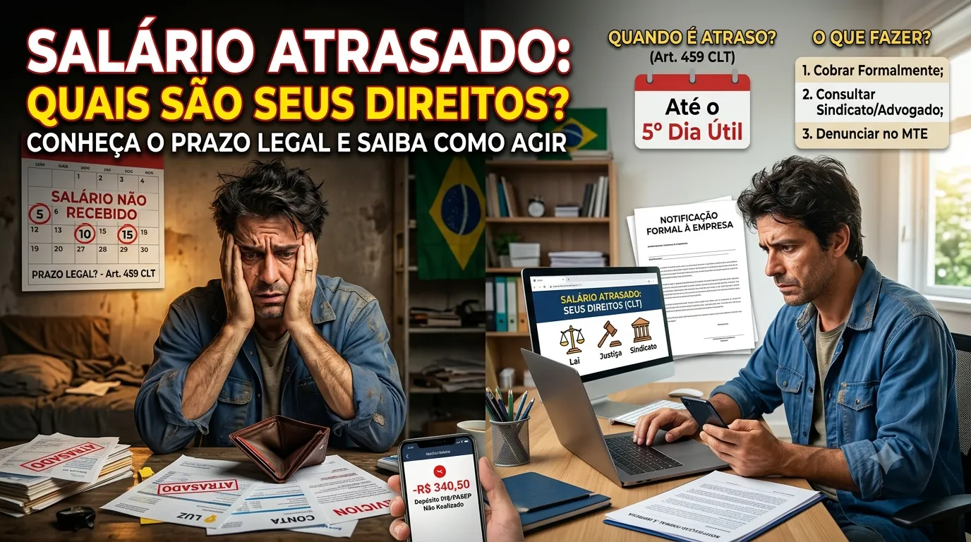 Salário e descontos — Salário atrasado: qual é o prazo legal e o que fazer