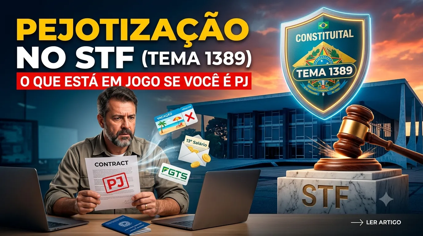 Salário e descontos — Pejotização no STF (Tema 1389): o que está em jogo se você é contratado como PJ