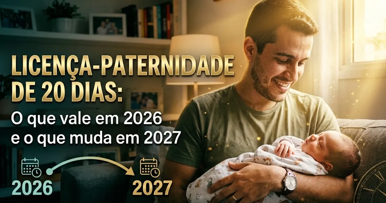 FGTS e benefícios — Licença-paternidade de 20 dias: o que vale em 2026 e o que muda em 2027