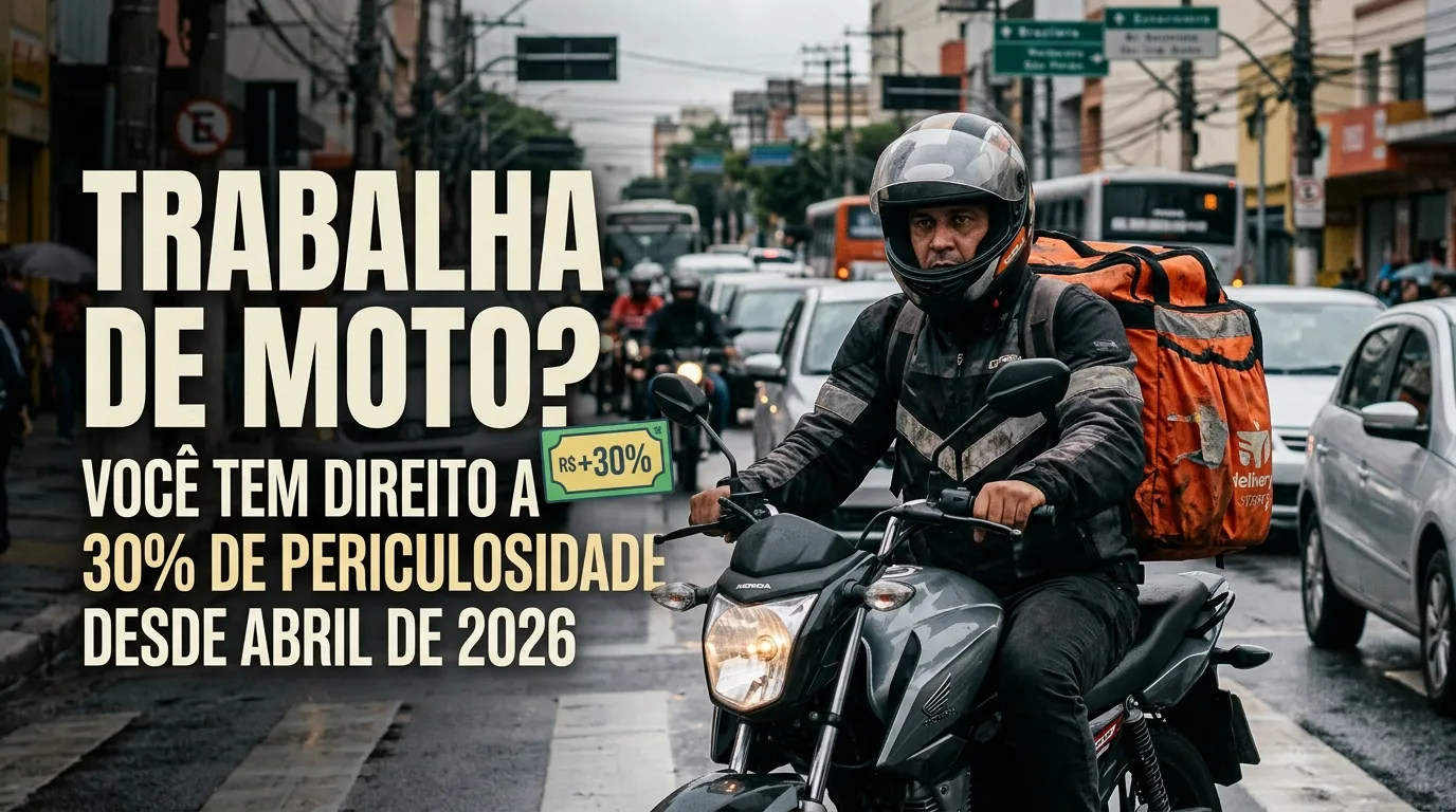 Motociclista profissional em via pública durante o expediente