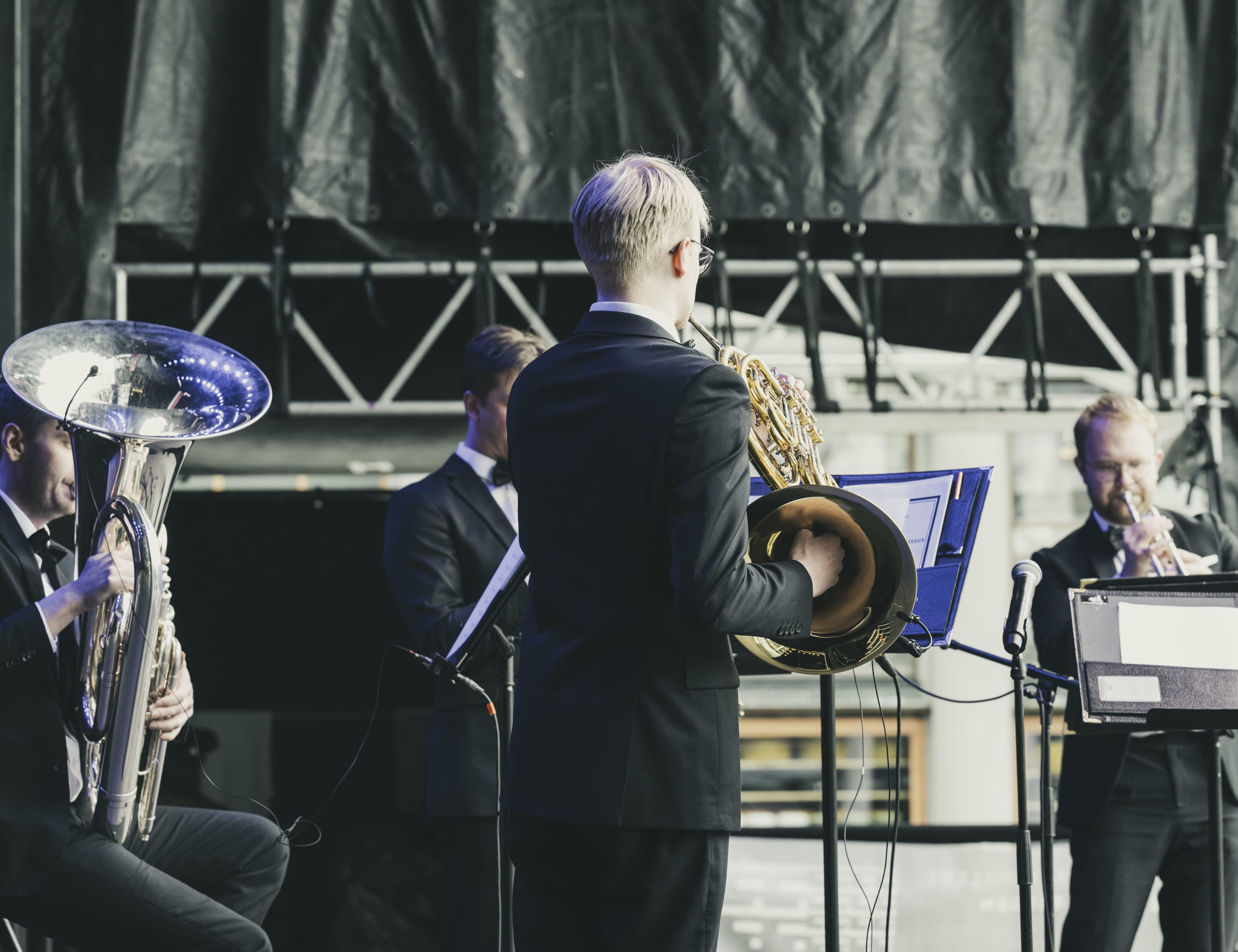 BrassUnit på Festallmenningen. Foto: Thor Brødreskift