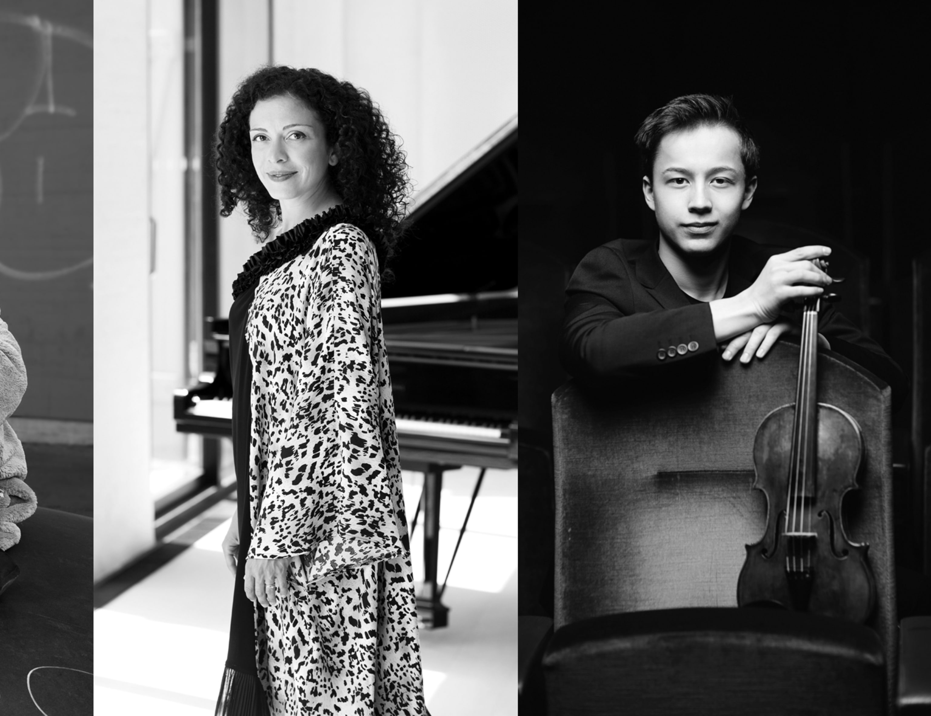 F.V.: Ingrid Andsnes (Foto: Tomas Moss), Marianna Shirinyan (Foto: Nikolaj Lund) Og Johan Dalene (Foto: Nikolaj Lund)