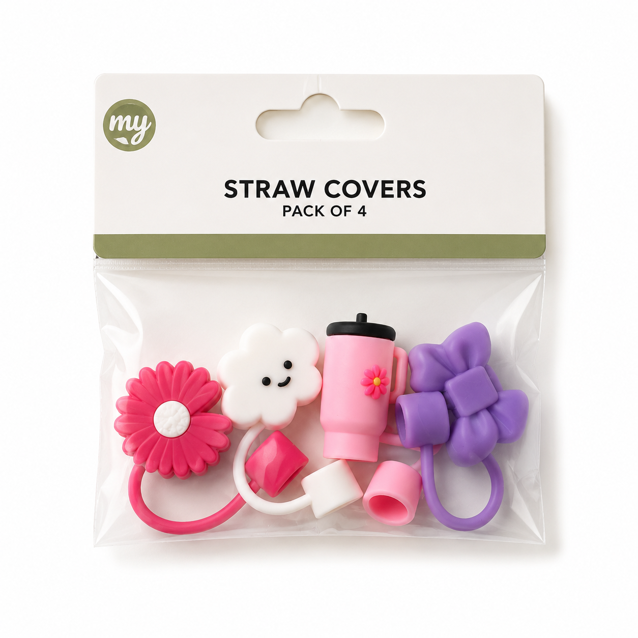 Colourful Reusable Straw Covers – Pack of 4