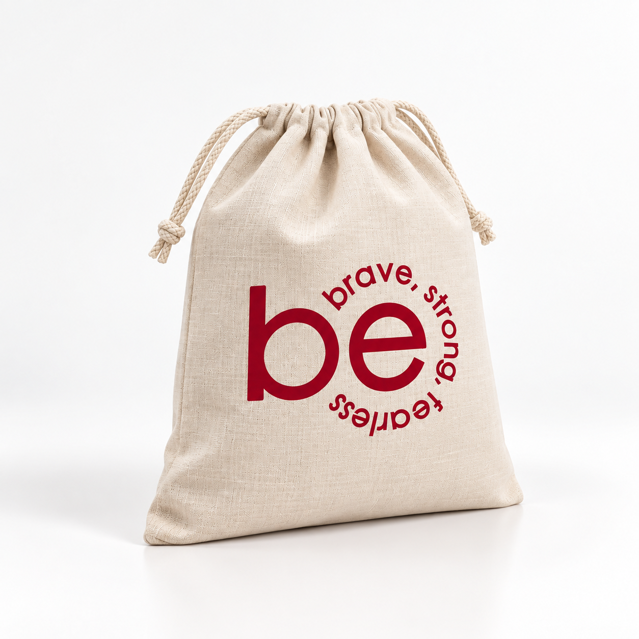 Be Brave Linen Drawstring Gift Bag