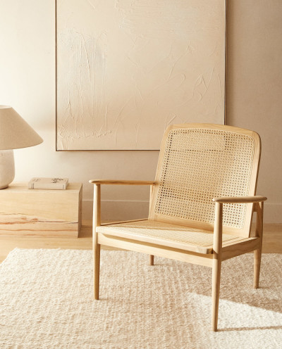 Very Goods TEAK AND RATTAN ARMCHAIR FURNITURE LIVING ROOM Zara Home United States of America