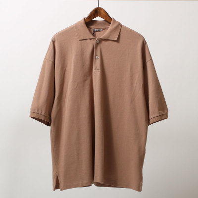オーラリー AURALEE PIQUE BIG POLO Auralee Super Fine Cotton Pique Big Polo | Black | Canoe Club