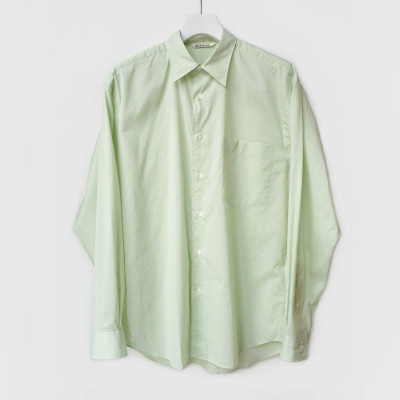 AURALEE|FINX SILK STRIPE SHIRTS LIME GREEN - Very Goods