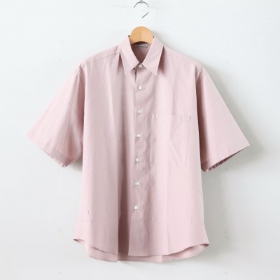 TwillBigShirt半袖シャツ オーラリー ピンク Washed Finx