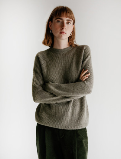 Very Goods | Cristaseya Cashmere 1 Yarn Ribbed Raglan Sweater