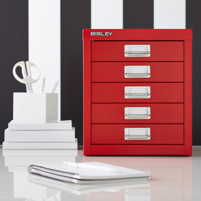 Very Goods Bisley Red 5 Drawer Cabinet The Container Store