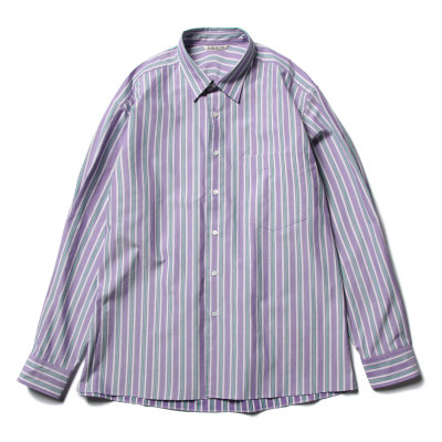 【オーラリー】WASHED FINX TWILL STRIPE SHIRTS Auralee Washed Finx Twill Stripe Shirt - White Multi