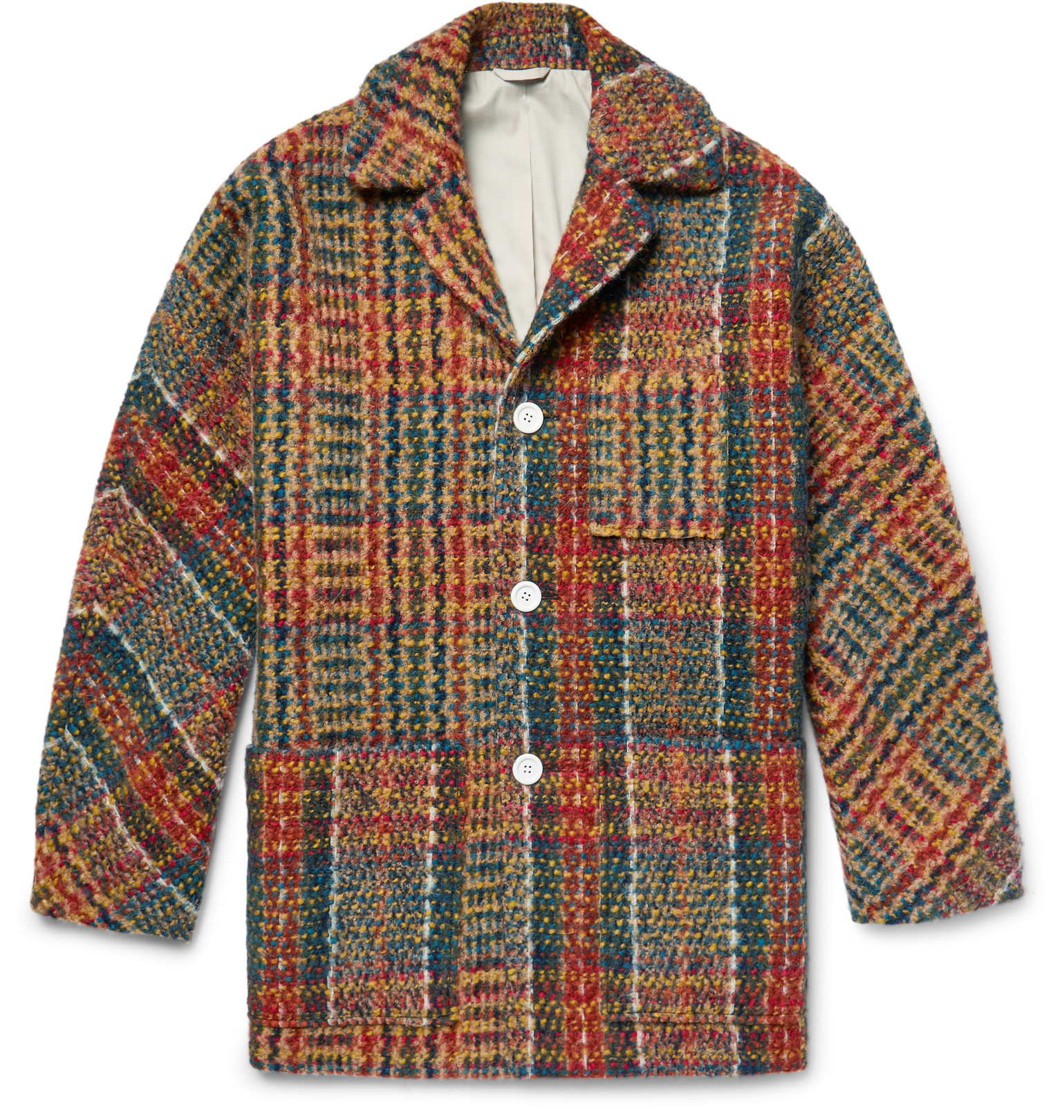 【Checked Pattern Wool Blend Coat Sサイズ MARNI Checked wool-blend tweed coat | THE OUTNET