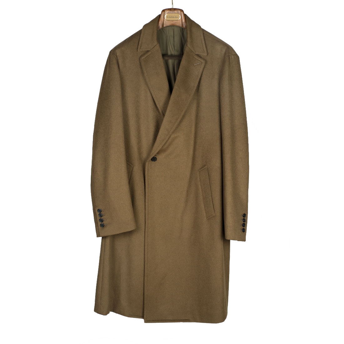 Very Goods | Single button overcoat in camel color wool and cashmere ...