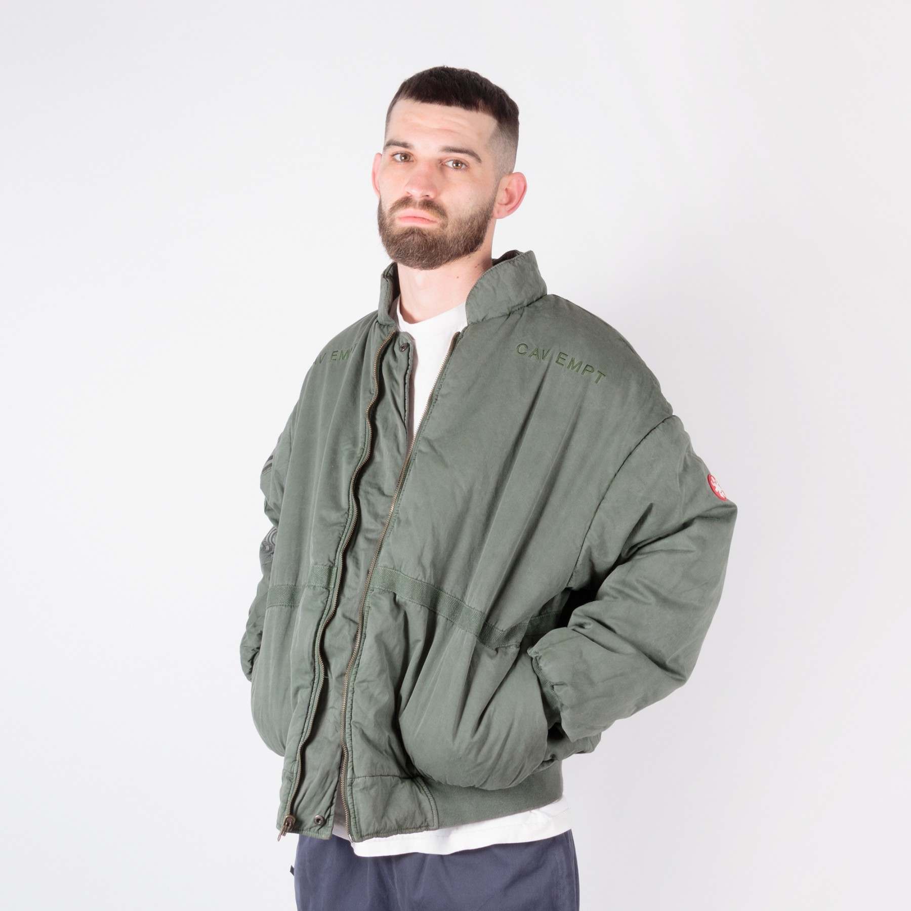 Very Goods Cav Empt Overdye Rev Zip Jacket Green wellgosh