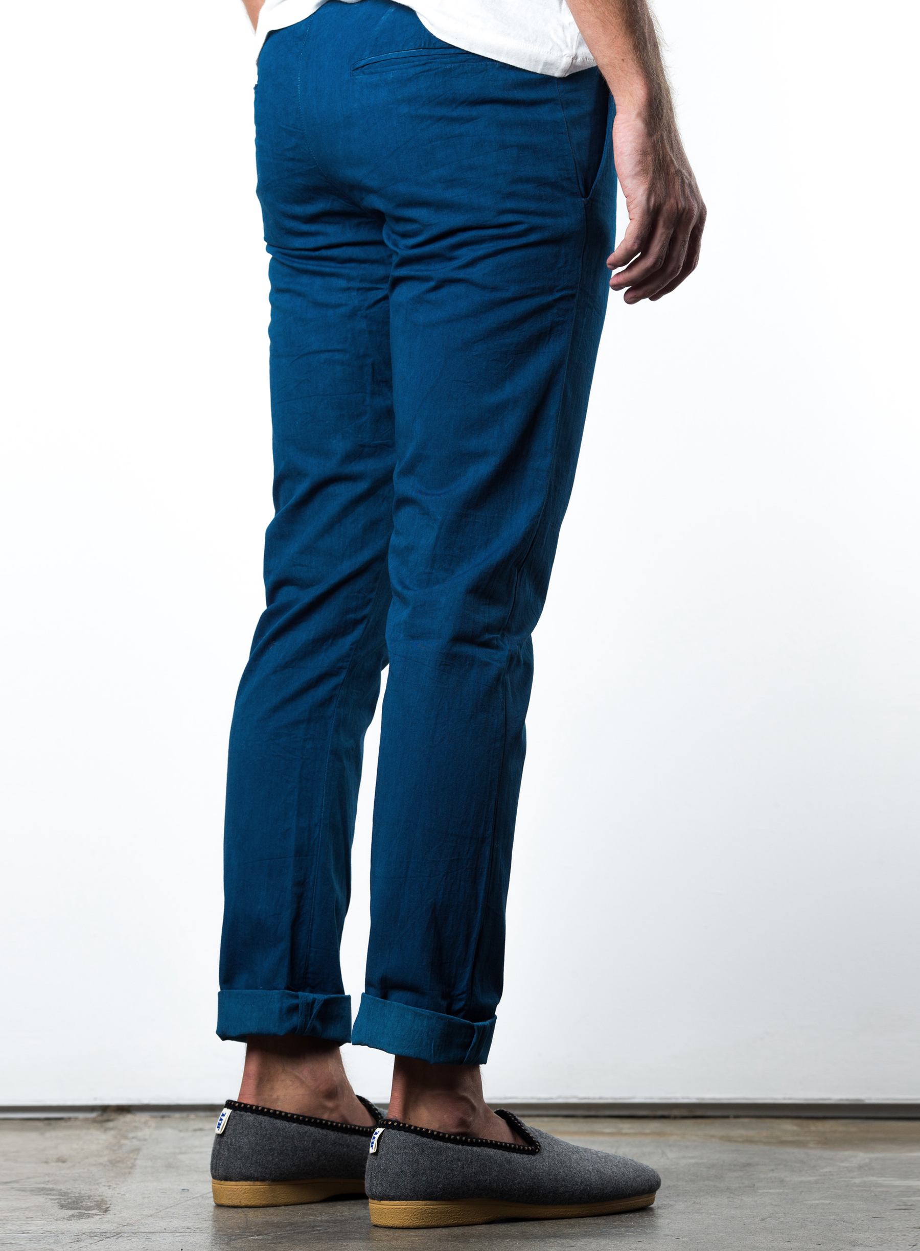 indigo chinos