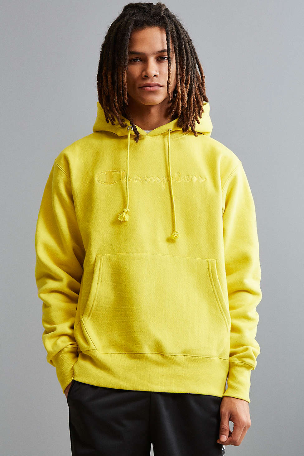 yellow champion hoodie urban outfitters